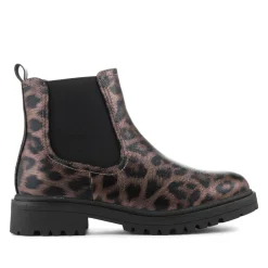 Chunky Zip Up Chelsea Boots - Brown Leopard