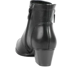 Classic Heeled Ankle Boots with Zip Fastening - Black