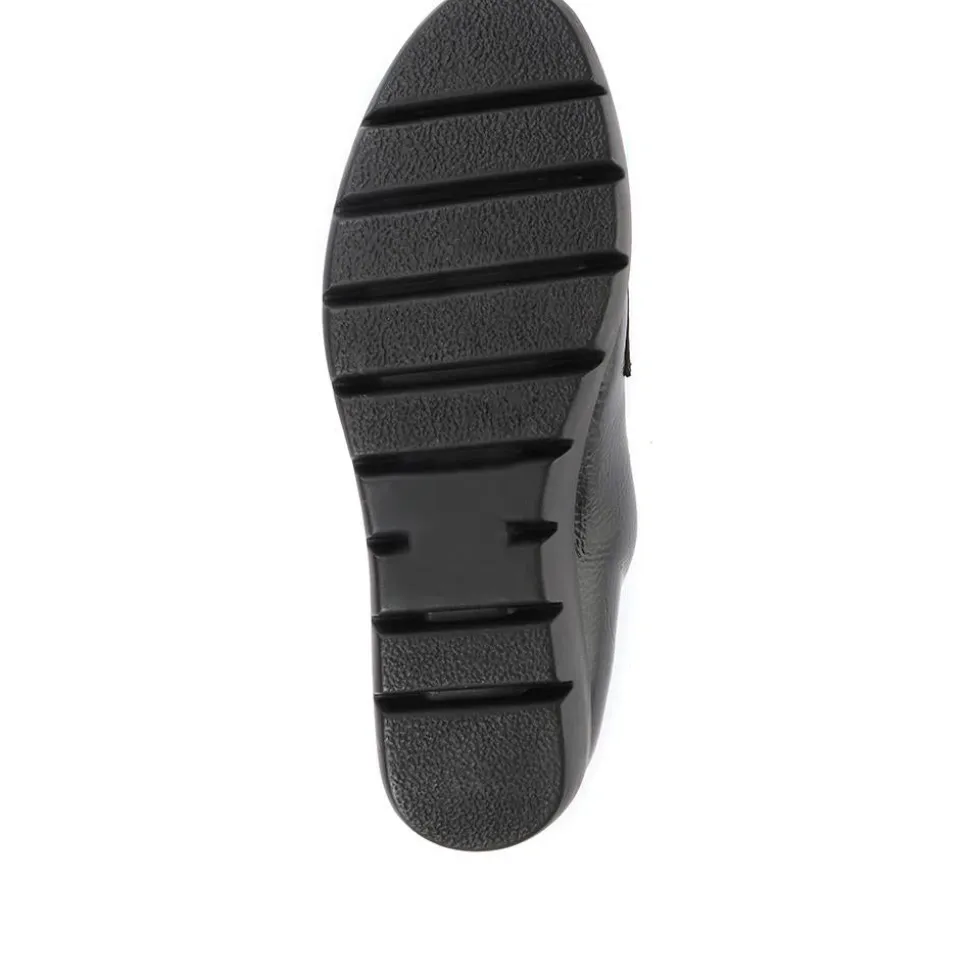 Classic Patent Wedge Loafers - Black Patent