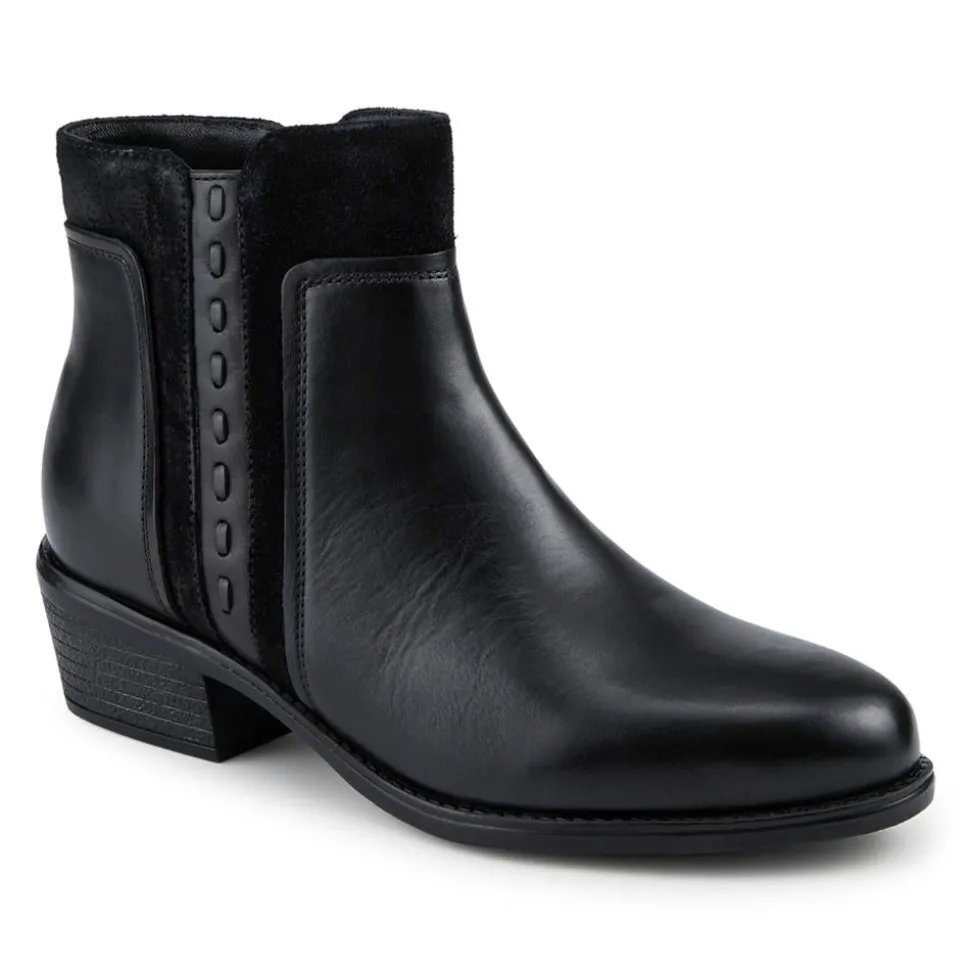 Classic Wide Fit Leather Ankle Boots - Black