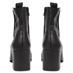 Clementina Apron Front Seam Ankle Boots - Black