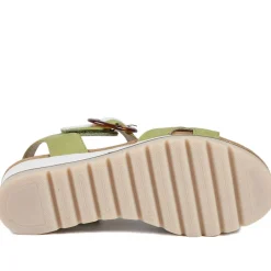 Comfortable Wedge Heel Sandals - Lime