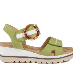 Comfortable Wedge Heel Sandals - Lime