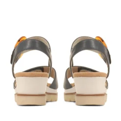 Comfortable Wedge Heel Sandals - Navy