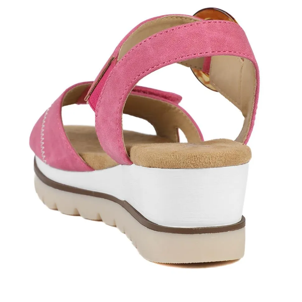 Comfortable Wedge Heel Sandals - Pink
