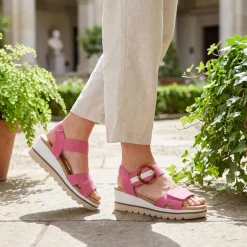 Comfortable Wedge Heel Sandals - Pink