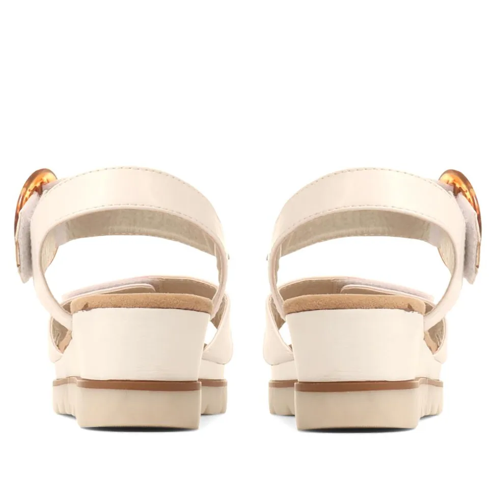 Comfortable Wedge Heel Sandals - White