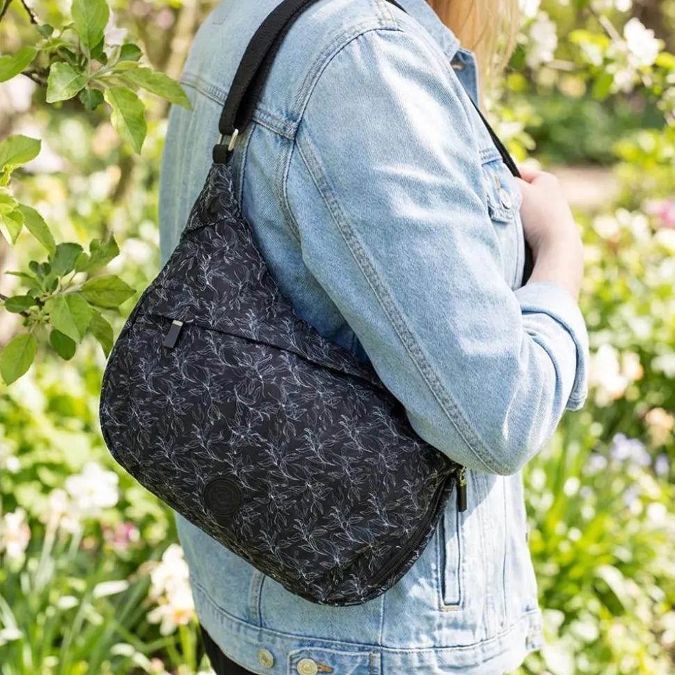 Comfort Cross Body Bag - Black Floral