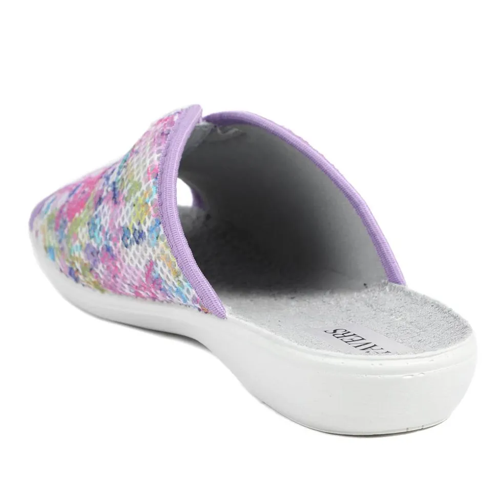 Comfort Slip On Mule Slippers - Purple Multi