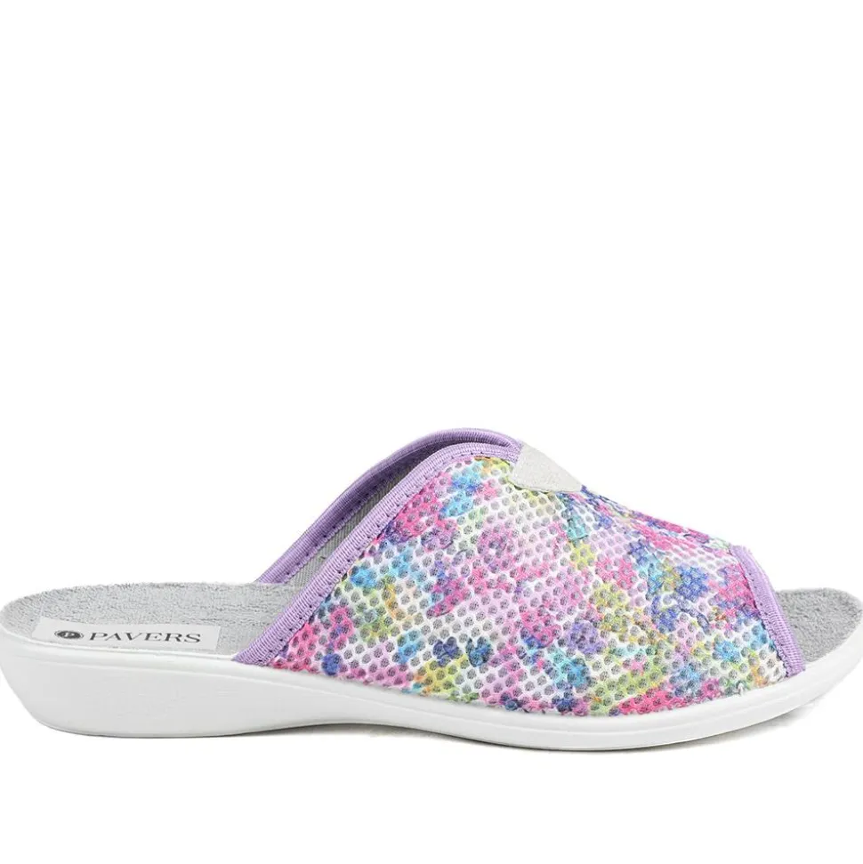 Comfort Slip On Mule Slippers - Purple Multi