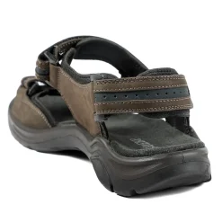 Comfy Triple Touch Fasten Sandals - Dark Brown