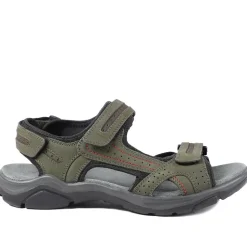 Comfy Triple Touch Fasten Sandals - Khaki