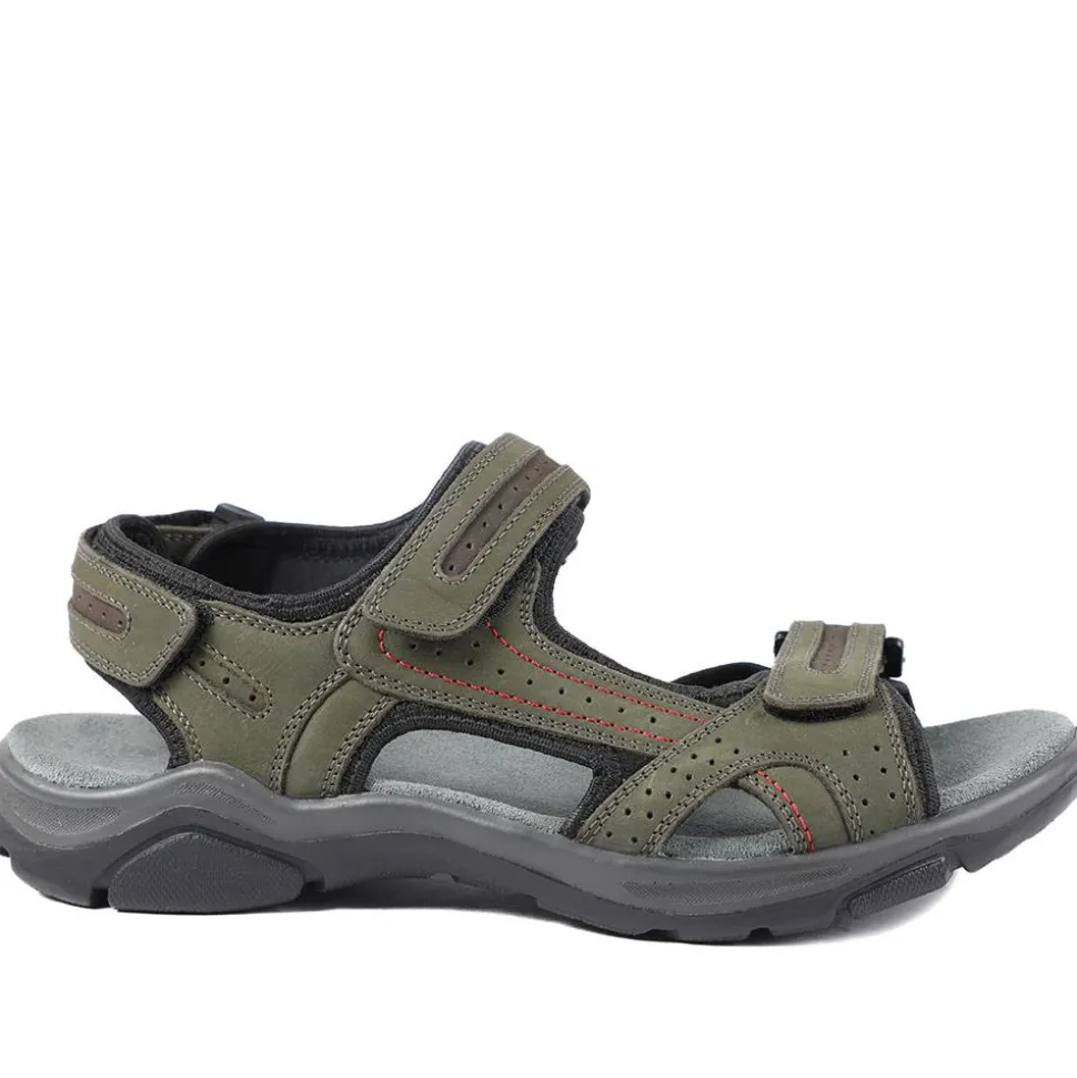 Comfy Triple Touch Fasten Sandals - Khaki