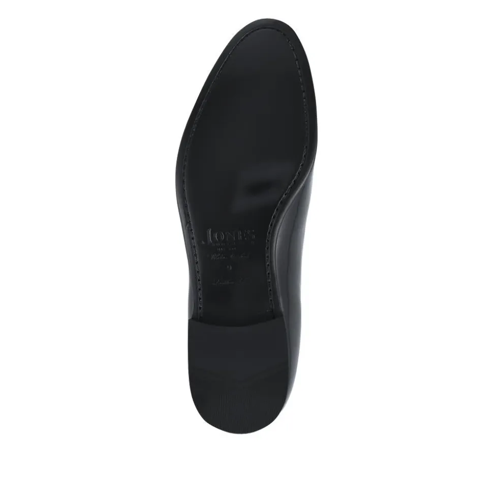 Conley Blake Stitched Leather Slip On Shoes - Black Patent