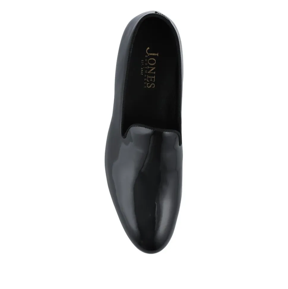 Conley Blake Stitched Leather Slip On Shoes - Black Patent