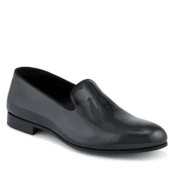 Conley Blake Stitched Leather Slip On Shoes - Black Patent