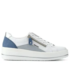Contrasting Zip Trainers - Blue Multi