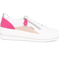 Contrasting Zip Trainers - White Multi