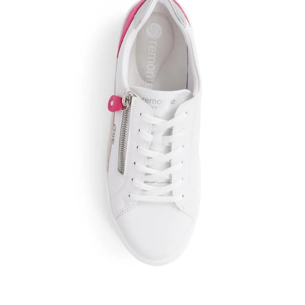 Contrasting Zip Trainers - White Multi