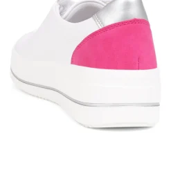 Contrasting Zip Trainers - White Multi