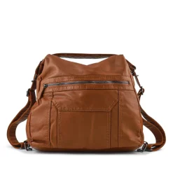 Convertible Shoulder Bag Backpack - Tan
