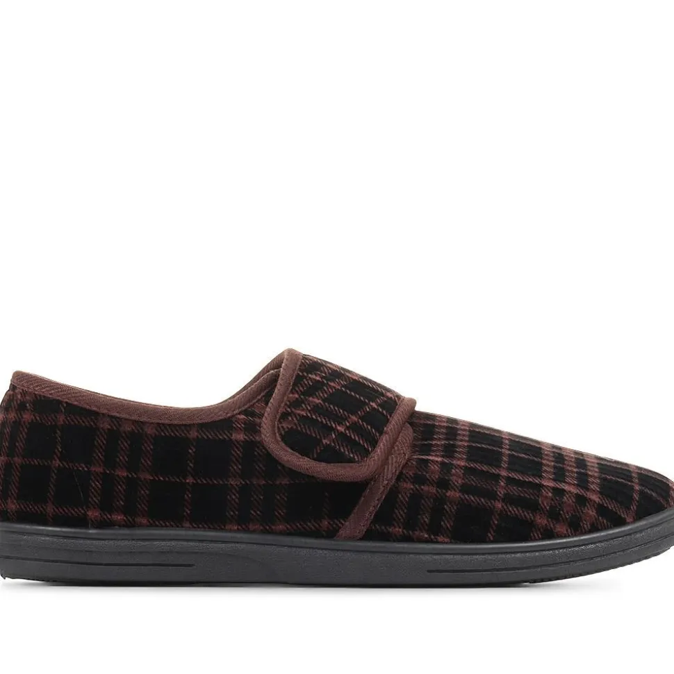 Cosy Tartan Slippers - Brown Multi