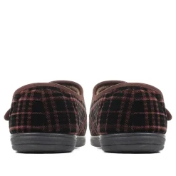 Cosy Tartan Slippers - Brown Multi