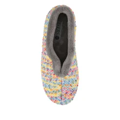 Cosy Wide Fit Memory Foam Slippers - Grey Multi