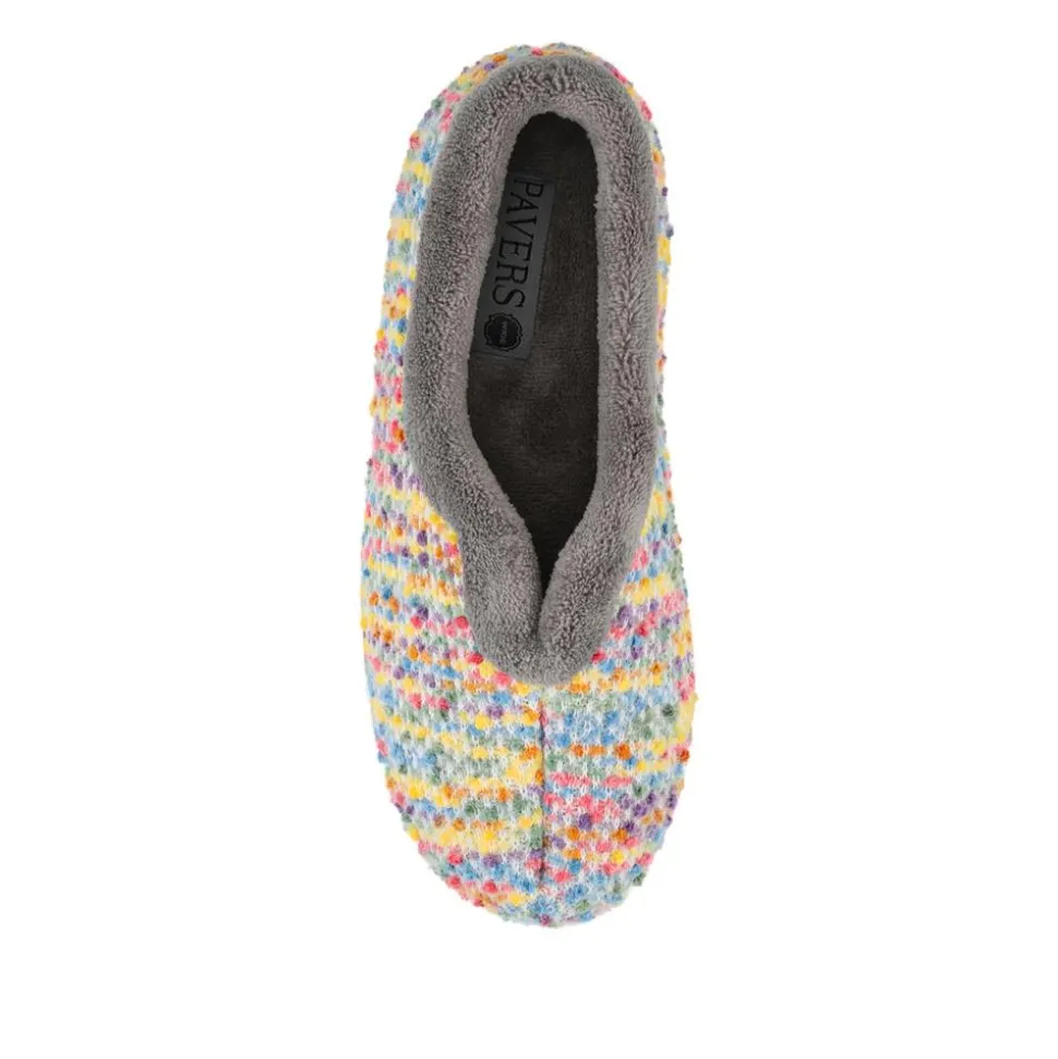 Cosy Wide Fit Memory Foam Slippers - Grey Multi