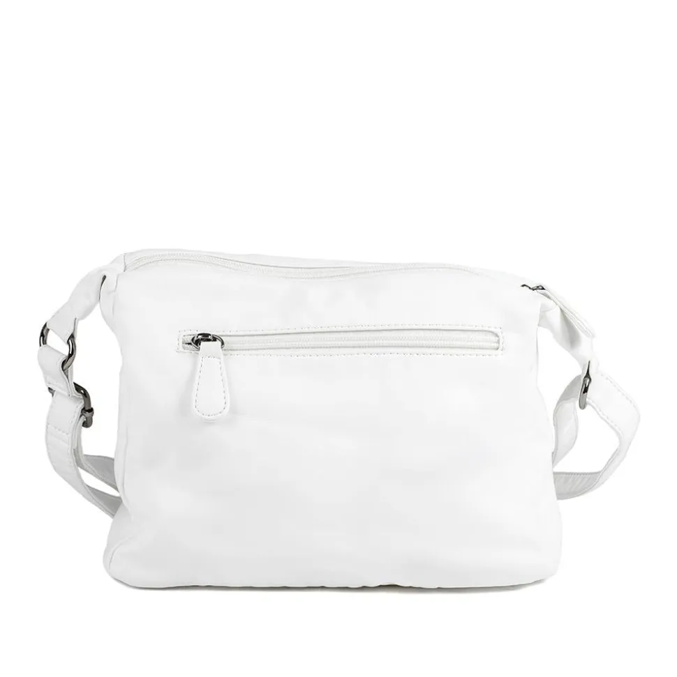 Crossbody Bag with Zip Pocket - White