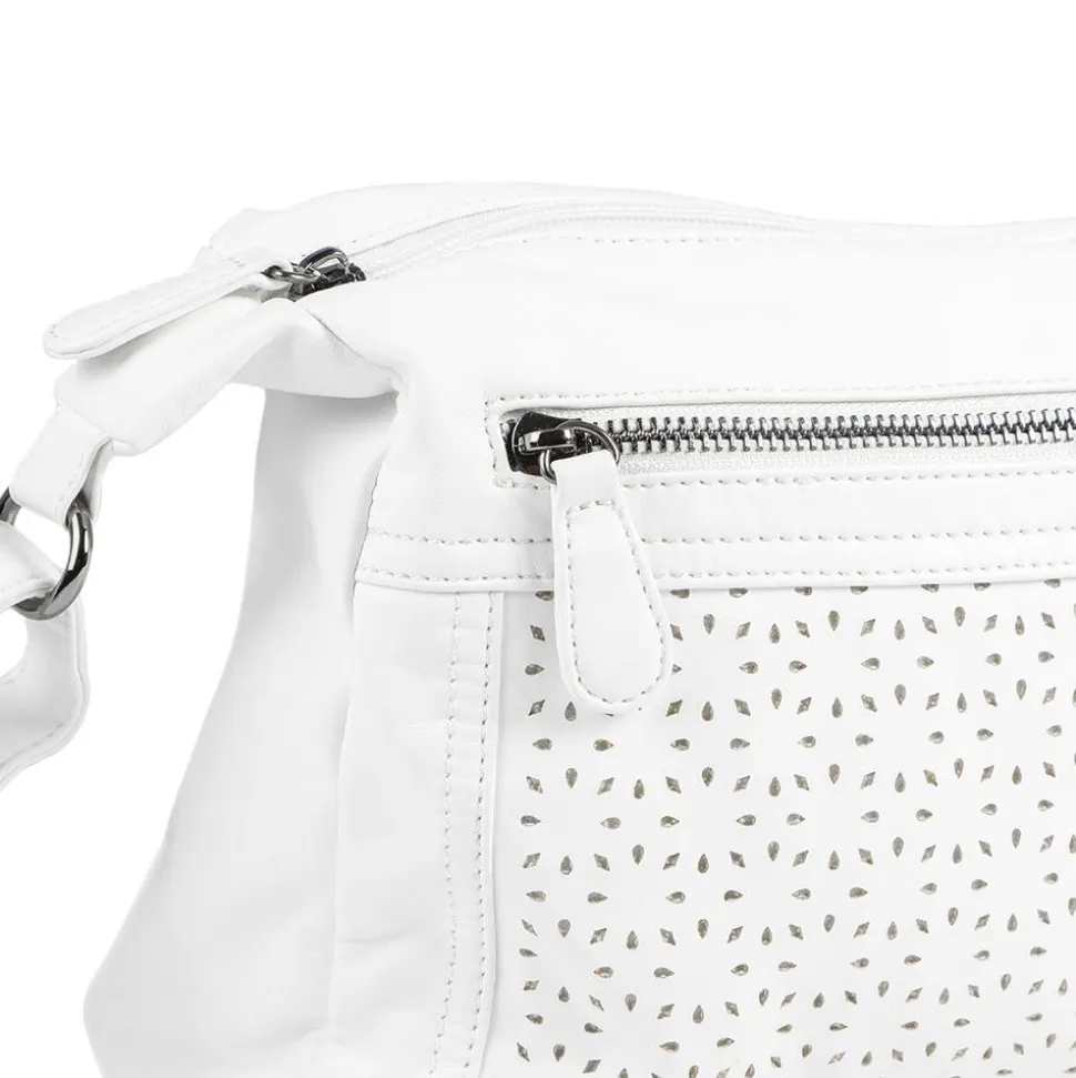 Crossbody Bag with Zip Pocket - White