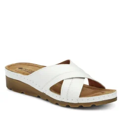 Crossover Mule Sandals - White