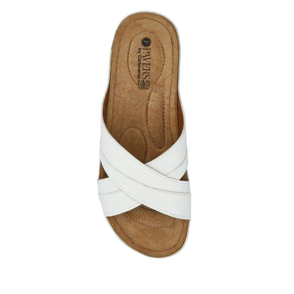 Crossover Mule Sandals - White