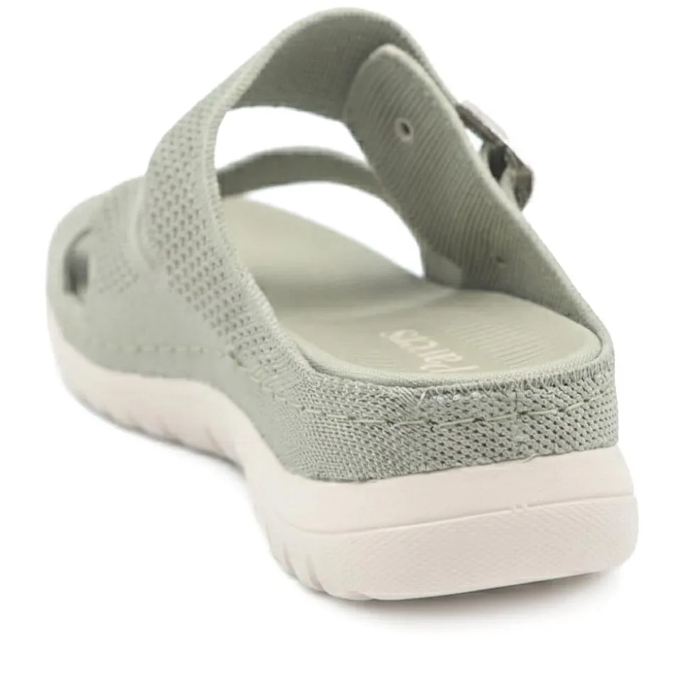 Cross Strap Toe Post Sandals - Khaki