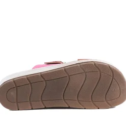 Cushioned Buckled Slip On Sandals - Fuschia