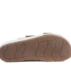 Cushioned Buckled Slip On Sandals - Green