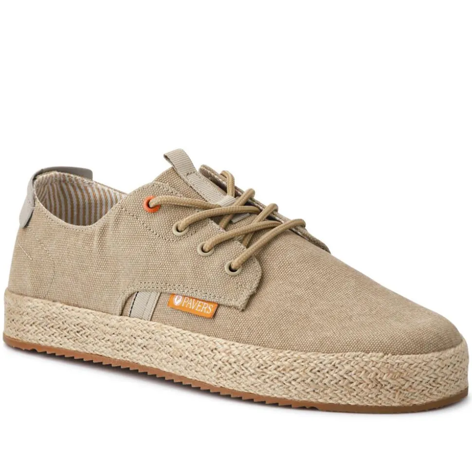 Cushioned Lace-Up Shoes - Beige