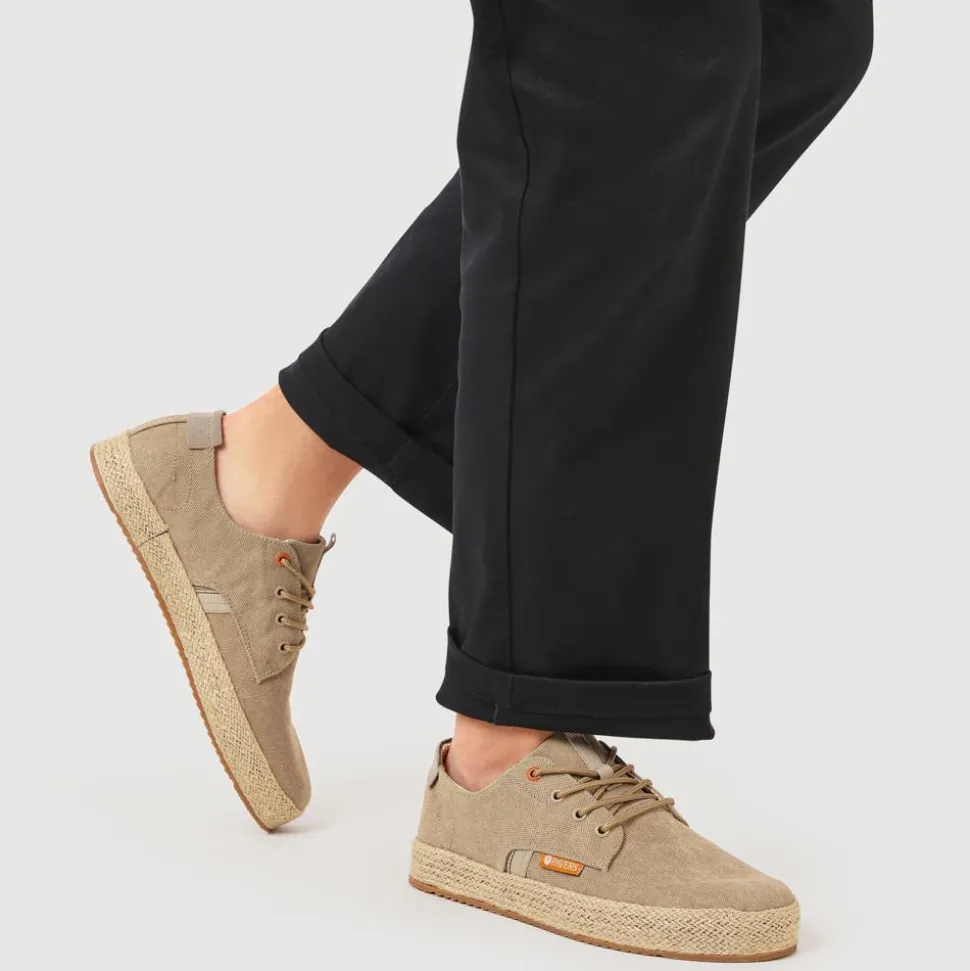 Cushioned Lace-Up Shoes - Beige