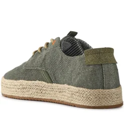 Cushioned Lace-Up Shoes - Khaki