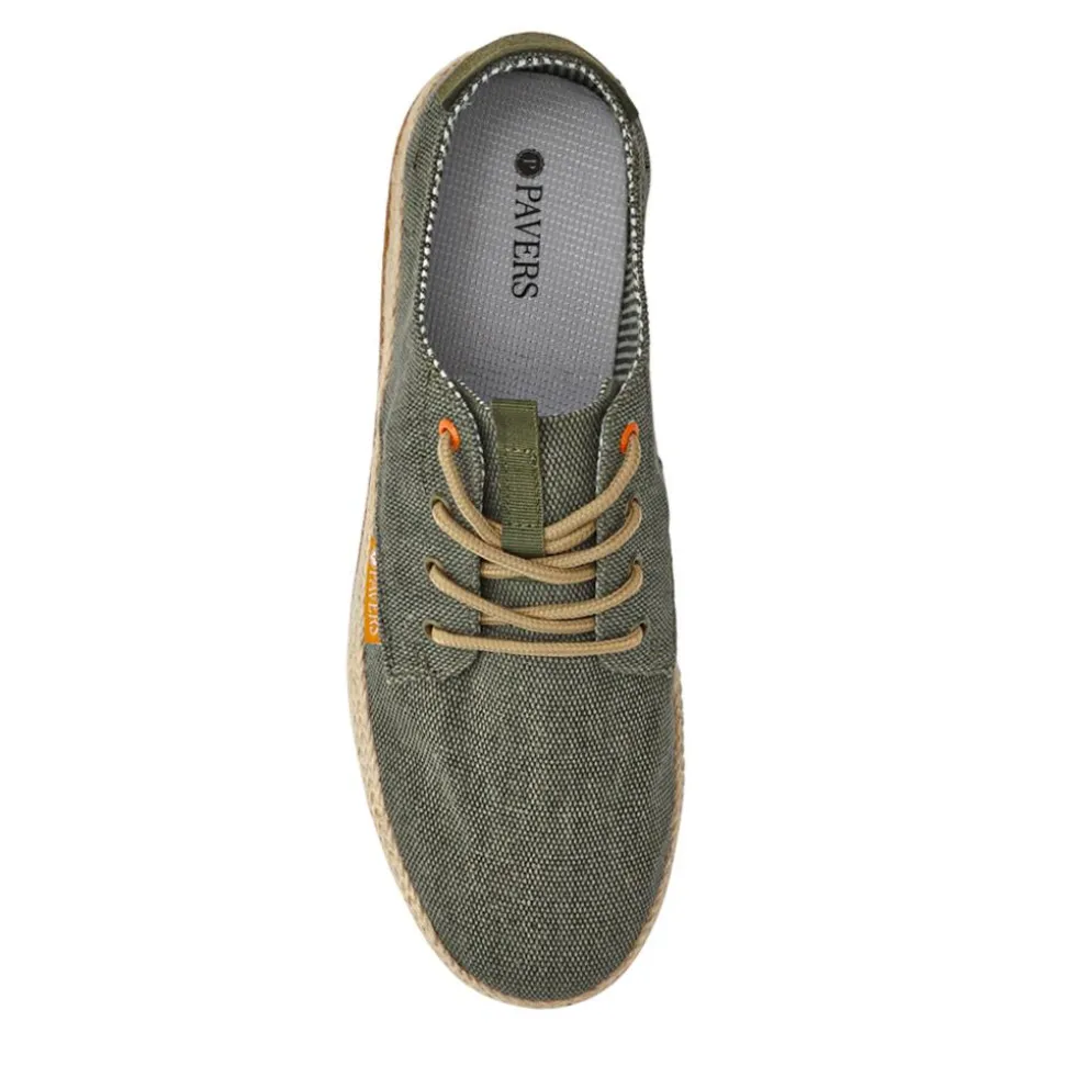 Cushioned Lace-Up Shoes - Khaki