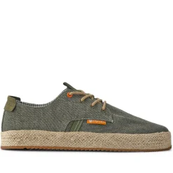 Cushioned Lace-Up Shoes - Khaki