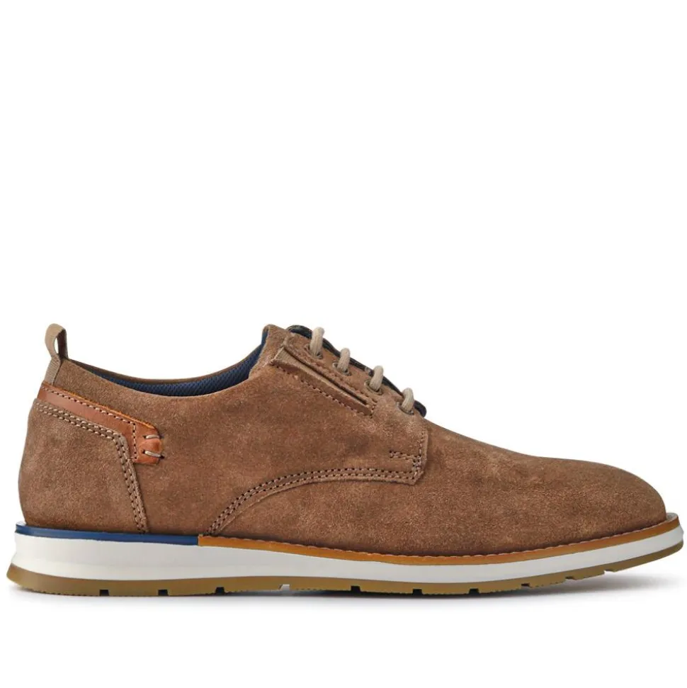 Cushioned Leather Lace-Up Shoes - Taupe