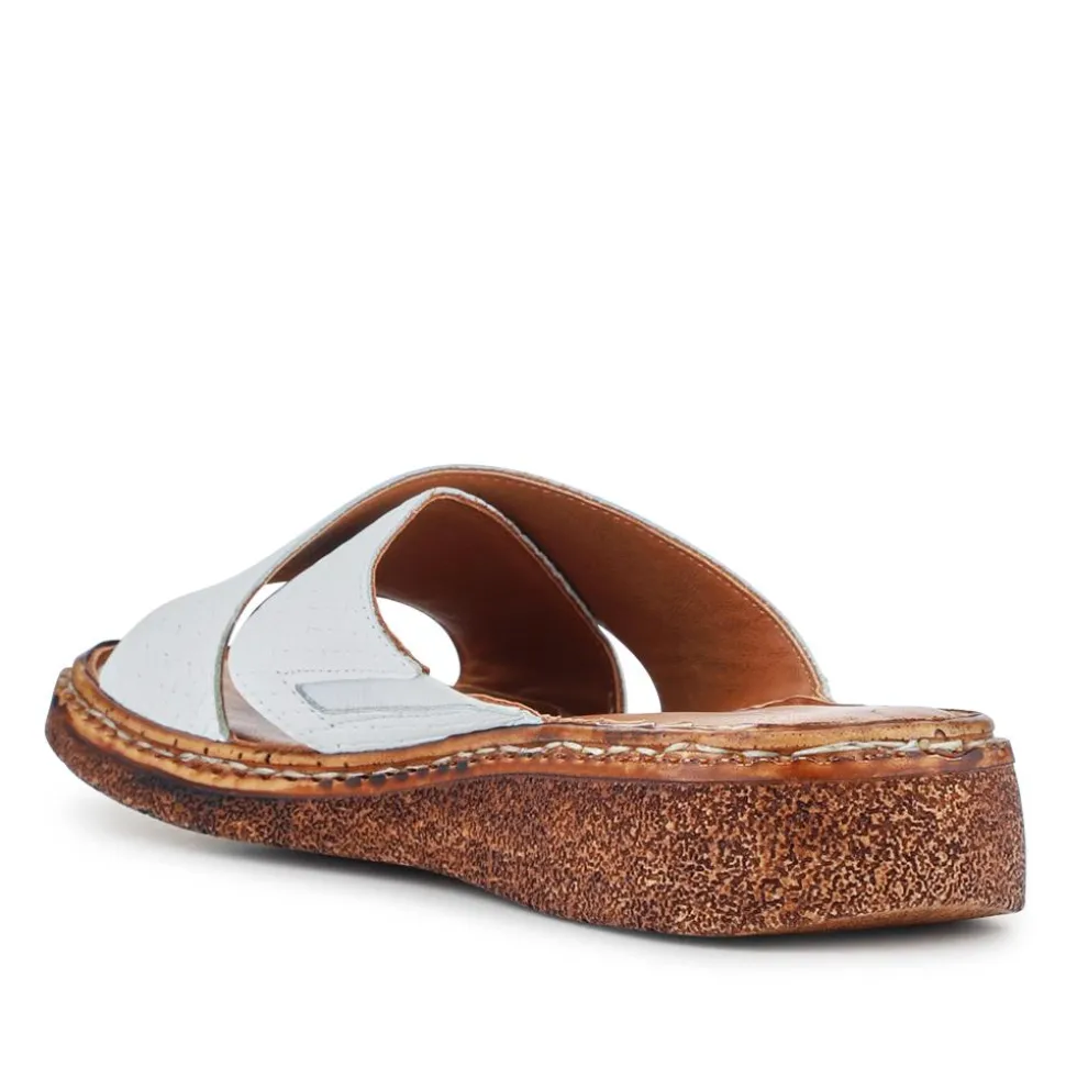 Cushioned Leather Mules - White