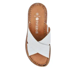 Cushioned Leather Mules - White