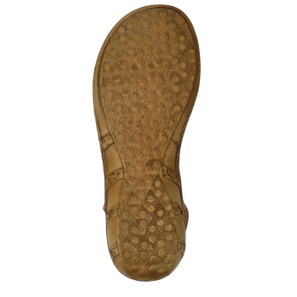 Cushioned Leather Sandals - Tan Multi