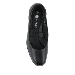 Cushioned Lightweight Leather Slip On Shoes - Black