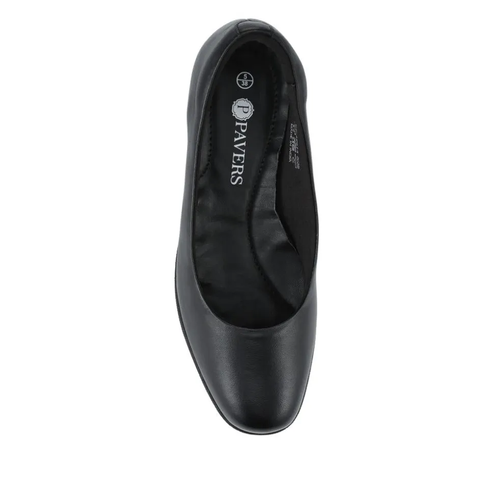 Cushioned Lightweight Leather Slip On Shoes - Black
