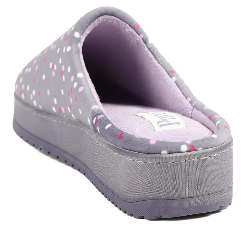 Cushioned Memory Foam Mule Slippers - Lilac Multi