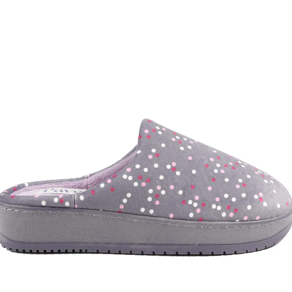 Cushioned Memory Foam Mule Slippers - Lilac Multi