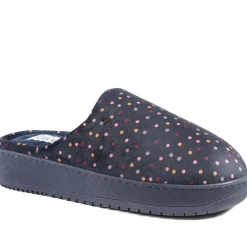 Cushioned Memory Foam Mule Slippers - Navy Multi